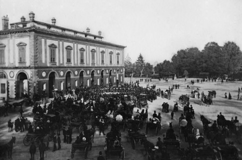 toscane, florence, parc des cascines, concert musical sur la place du roi, 1900 1910