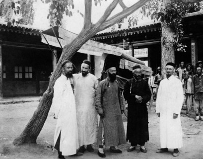 asie, chine, groupe de missionnaires allemands dans le sud du shansi, 1920 1930