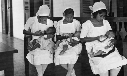 siam, thaïlande, infirmières à l'hôpital chulalongkorn, 1920 1930