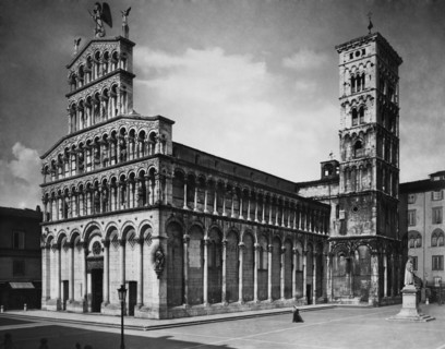 italie, toscane, lucca, vue de l'église de san michele in foro, 1910 1920