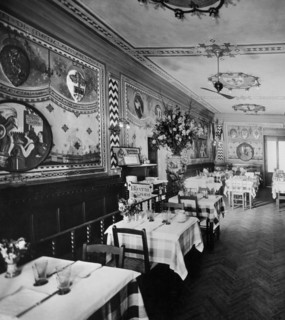 europe, italie, toscane, florence, intérieur de la taverna dei ghiottoni, 1930 1940