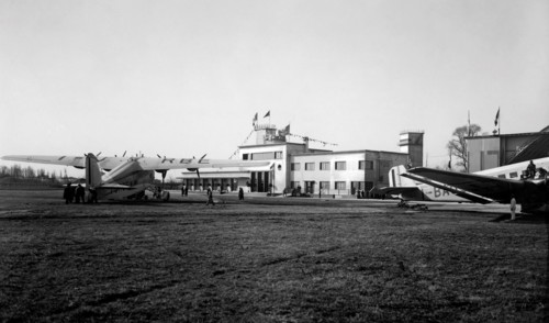 italie, venise, vue de l'aéroport marco polo, 1935