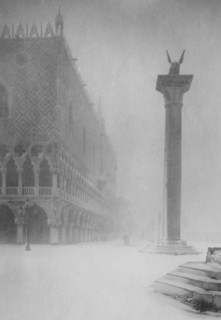 italie, venise, la jetée couverte de neige, 1928 1929