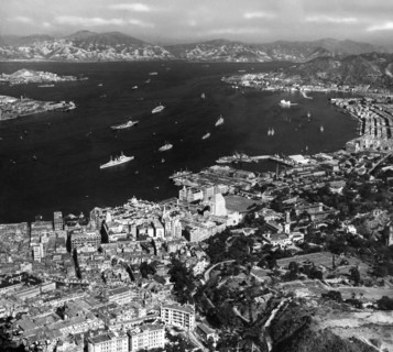 asie, chine, hong kong, vue de victoria et de son port, 1953