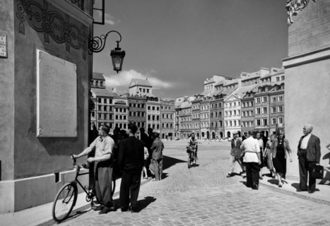 europe, pologne, varsovie, place du marché, 1956