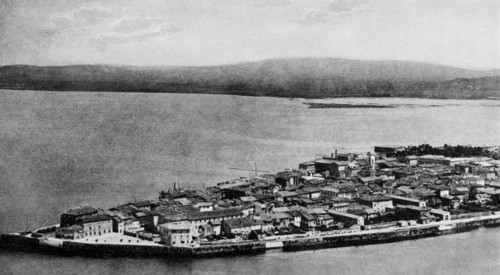 italie, toscane, orbetello, vue aérienne, 1920 1930