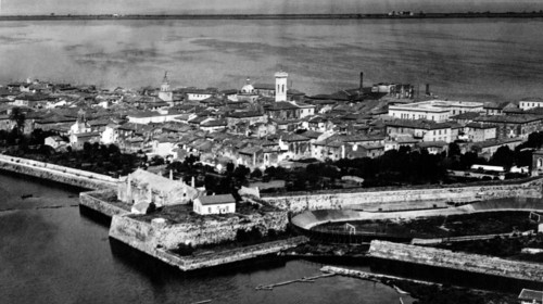 italie, toscane, orbetello, vue aérienne, 1930