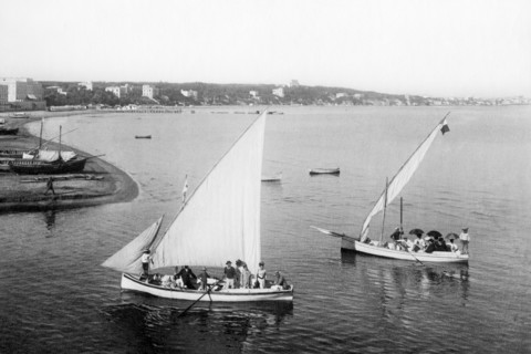 italie, lazio, rome, anzio, vue de la côte, 1900 1910