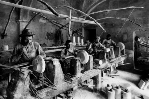 europe, italie, toscane, volterra, atelier d'albâtre, 1920 1930