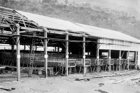 campanie, castellamare di stabia, chantier naval de bateaux à moteur, 1917