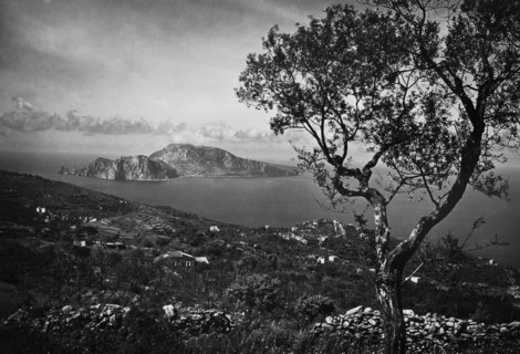italie, campanie, île de capri, vue de sant'agata, 1955