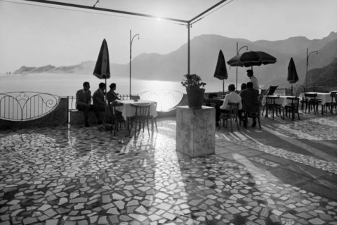 coucher de soleil, praiano, campanie, italie 1960