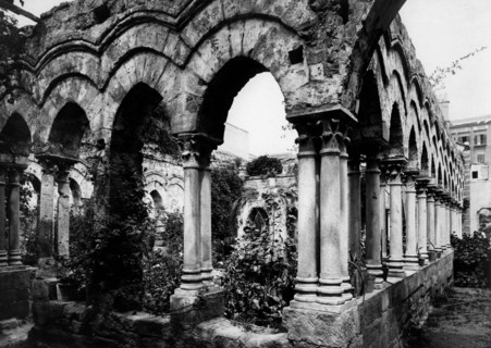 italie, sicile, palerme, le cloître de l'église de san giovanni degli eremiti, 1910 1920