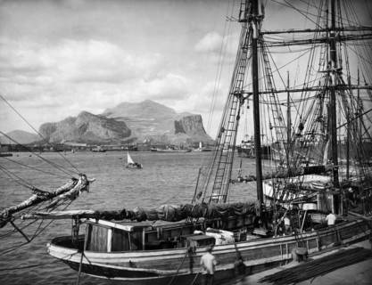 italie, sicile, palerme, monte pellegrino vu du port, 1910 1920
