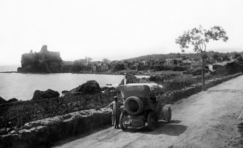 europe, italie, sicile, catane, aci castello, panorama, 1910 1920