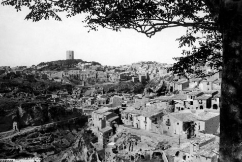 italie, sicile, enna, panorama, 1920 1930