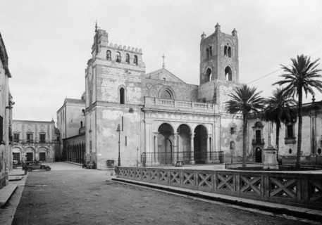 europe, italie, sicile, monreale, vue de la cathédrale, 1935