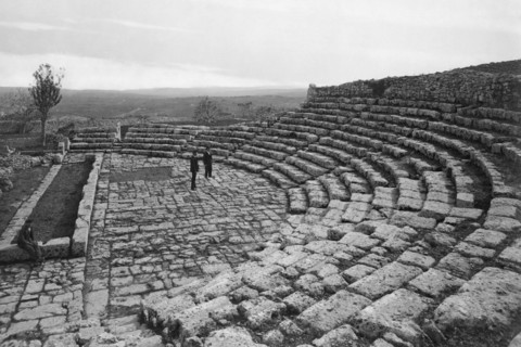 europe, italie, sicile, syracuse, palazzolo acreide, vue du théâtre grec, 1910 1920