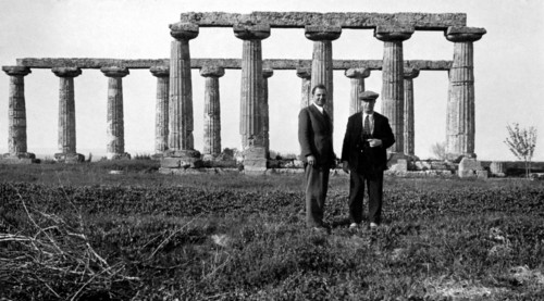 italie, basilicate, metaponto, panorama des plaques palatines, années 1940