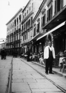 italie, calabre, catanzaro, le corso et ses cafés, 1940 1950