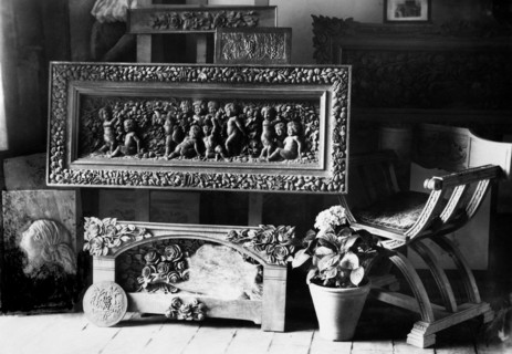 europa, italie, calabre, fagnano castello, intérieur de l'école d'art barone, 1930