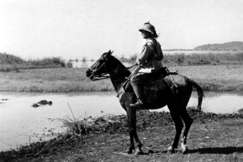 afrique, ethiopie, achille starace sur les rives du lac tana, 1920 1930