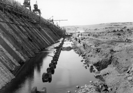 afrique, égypte, aswan, construction du barrage, 1930