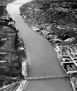afrique, egypte, le caire, vue aerienne du fleuve nil, 1920 1930