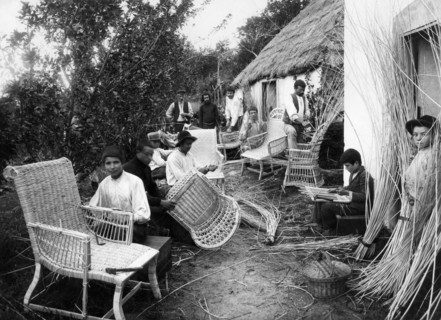 europe, portugal, île de madère, funchal, meubles artisanaux en osier, années 1920 1930