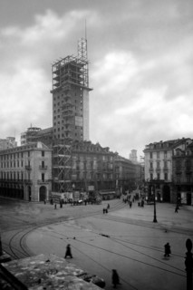 europa, italie, turin, le gratte-ciel en construction, 1920