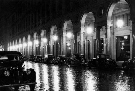 europe, italie, turin, nuit pluvieuse, 1920 1930