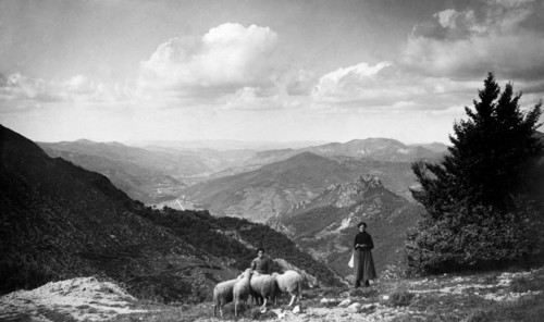 europe, italie, piedmont, bergers dans la vallée du tanaro vus du sud au nord, 1910 1920