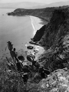 europa, italie, calabre, copanello, vue de la côte, 1954