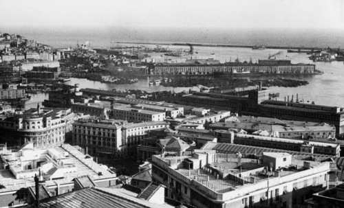 europe, italie, ligurie, genes, panorama, 1930 1940