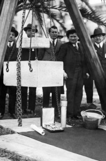 europe, italie, ligurie, genes, pose de la pierre du monument belgrano, années 1920