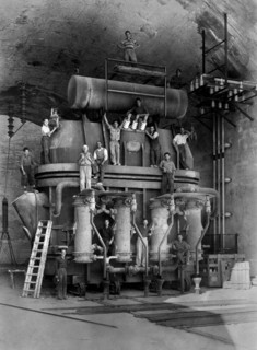 europe, italie, abruzzes, campotosto, centrale hydroélectrique de collepiano, le transformateur, 1946