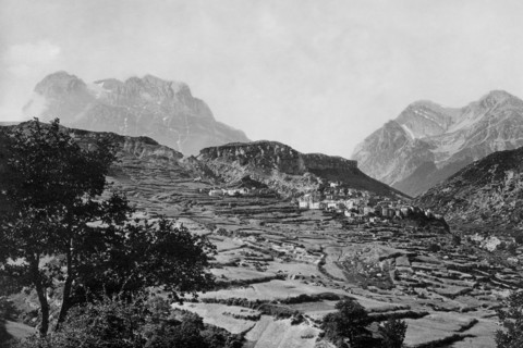 europe, italie, abruzzes, pietracamela, panorama, 1910 1920
