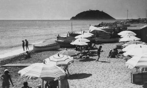plage, albenga, île de gallinara, ligurie, italie 1920