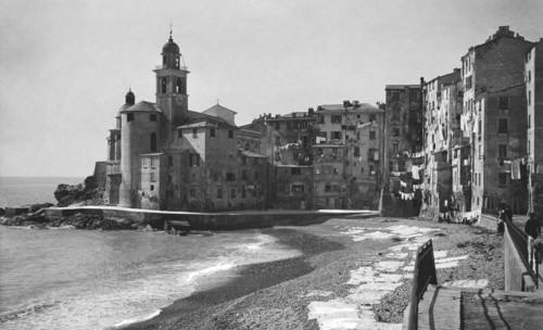 plage, basilique de Santa Maria Assunta, camogli, ligurie, italie 1910-20