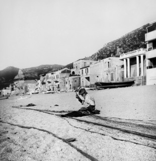 pêcheur, varigotti, ligurie, italie, 1959