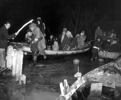 inondation, villadose, polesine, veneto, italy, 1951