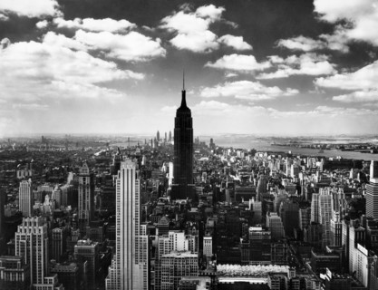new york, vue de la partie sud avec le bâtiment de la rca, 1954
