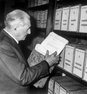 professeur francesco pagliai, accademia della crusca, florence, toscane, italie, 1965