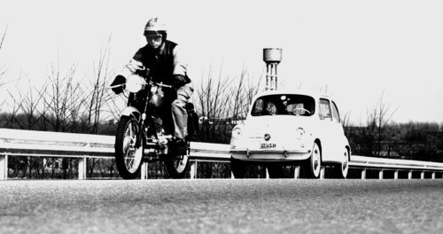 italie, gilera 125 et fiat 500, 1965