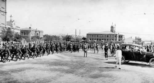 asie, chine, parade militaire à tientsin, 1918