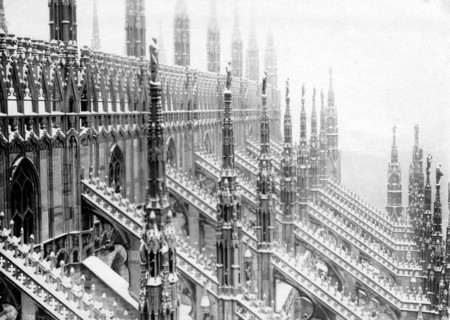italie, milan, vue des flèches de la cathédrale, 1910 1920
