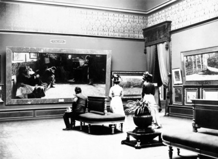 italie, 4e exposition internationale d'art à venise, salle dédiée à emilia-toscana-lazio, 1901