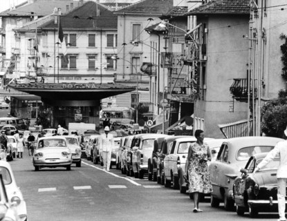 circulation à la frontière à ponte chiasso, 1968
