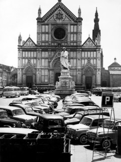 parking de la piazza santa croce, statue de dante, 1963