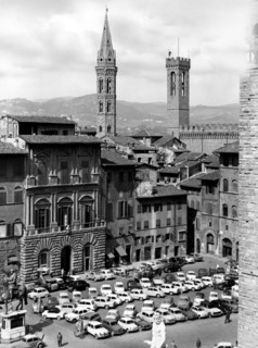 florence, parking dans la piazza, 1961